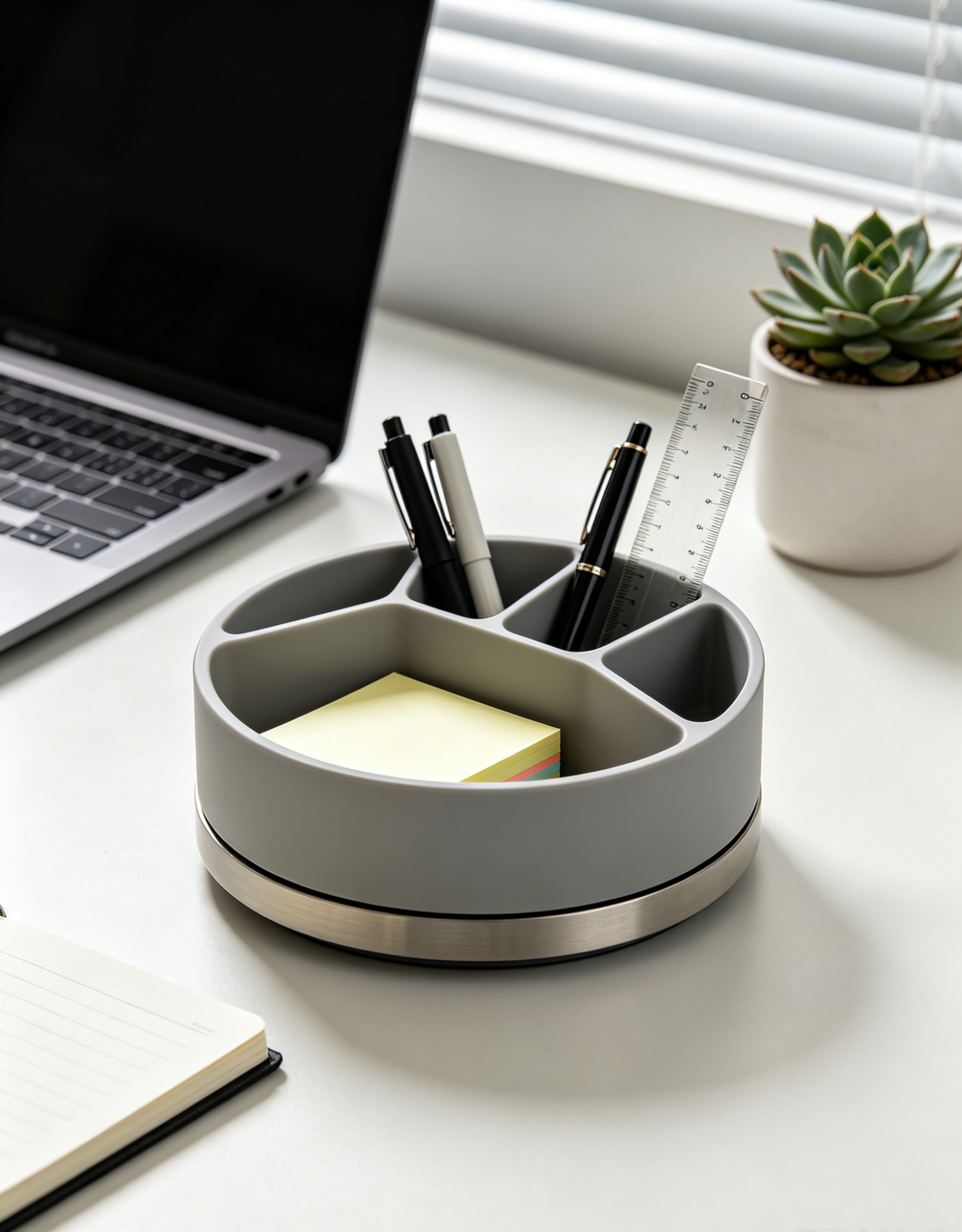 Rotating Desk Organizer Tray System