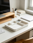 Minimal White Office Desk Tray